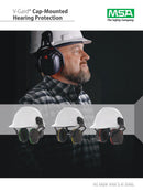 MSA V-Gard Helmet Ear Defenders - Enhanced Comfort Hearing Protection with Helmet Mount for V-Gard Cap Style Hard Hats