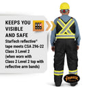 Insulated Waterproof Overall Safety Bib Pants - Easy Boot Access