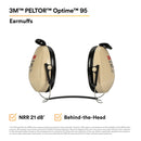PK/6: 3M PELTOR H6B/V Optime 95 Earmuffs, behind-the-head (NRR: 21  21 dB. CSA Class)