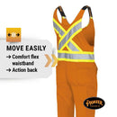 Pioneer Hi Vis Safety Overalls for Men - For Construction, Traffic, Sanitation - Class 2-7 Pockets - Navy Blue