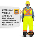 Insulated Waterproof Overall Safety Bib Pants - Easy Boot Access