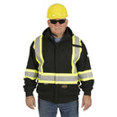 Pioneer V2570470U Hi-Vis Flame Resistant Zip-Style Heavyweight Cotton Safety Hoodie - Black (XL)