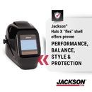 Jackson Safety Insight Variable Auto Darkening Welding Helmet, HaloX, ADF, Black