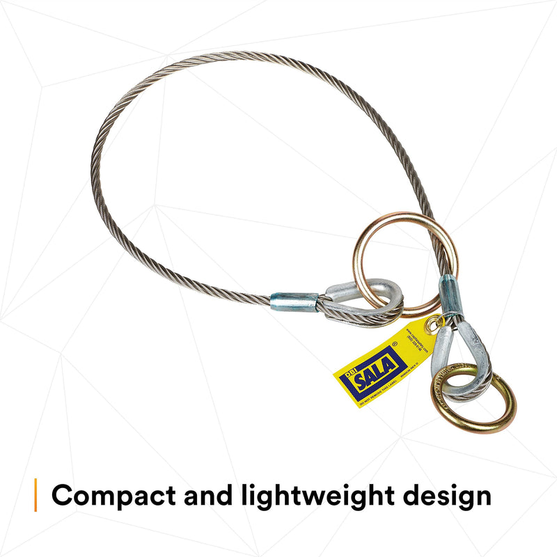 3M DBI-SALA 5900551 Anchorage Connector, 6' Cable Tie-Off Adaptor, Pass-Thru Type, Silver