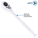 JET 19-Piece 1/2-inch Drive Metric, 6 Point, Ratchet Wrench Chrome Socket Set, 600326