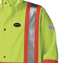 Pioneer V3520360-L FR Oil & Chemical Resistant Long Rain Coat - Hi-Vis Lightweight, Yellow-Green, L