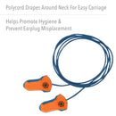 Howard Leight Laser Trak Polycord and Single-Use Detectable Foam Earplugs. Box/100 Pairs