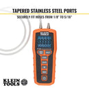Klein Tools ET180 Digital Manometer, Air and Gas Pressure Tester, Differential Dual Port Pressure Gauge, Large LCD Display with Backlight