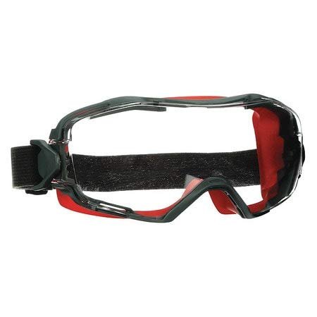 GOGGLEGEAR GG6001SGAF-RED, Protective Goggles, Black/Red Frame