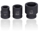 JET 1-inch Drive, 9-Piece Regular SAE Professional Impact Socket Set, 6 Point, 610501