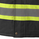 Pioneer Hi Vis Heavy Duty Quilted Cotton Duck Safety Jacket - Reflective Tape - Black