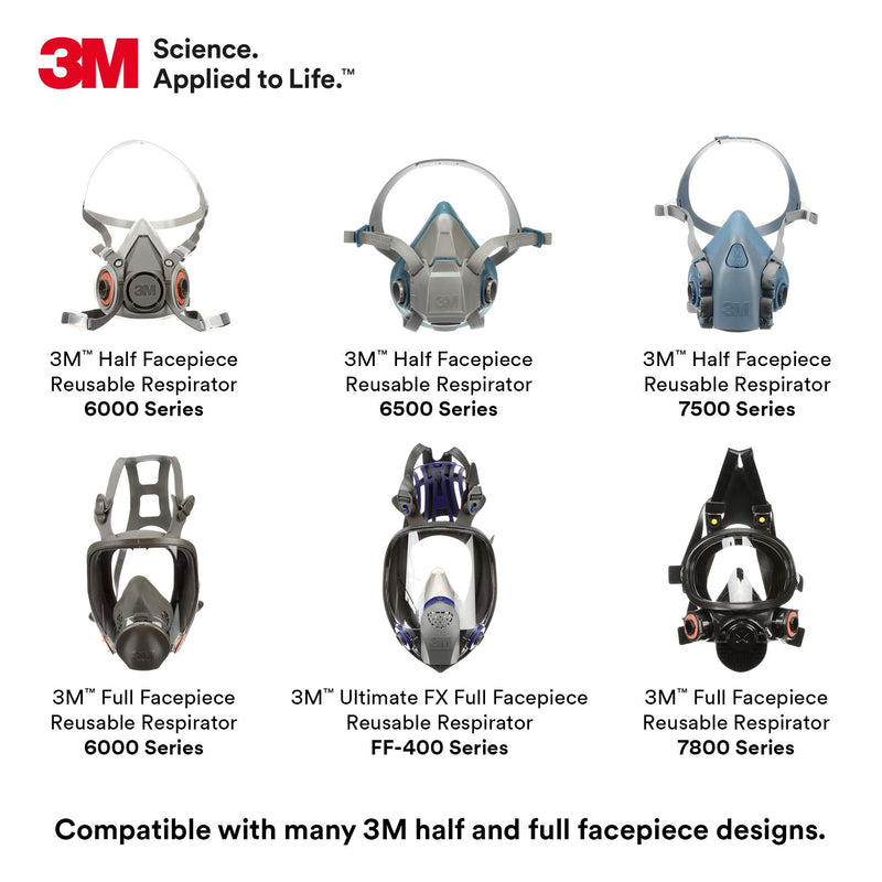 PK/6 Pairs: 3M P100 7093C Respirator Cartridge Filter, Hydrogen Fluoride, Lead, Asbestos, Cadmium, Arsenic, MDA, Metal Welding, Soldering, Brazing, Torch Cutting, Pouring