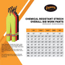Pioneer Waterproof FR Chemical Resistant Strech Overall Bib Work Pants, Lightweight, Black, 2XL, V3520270-2XL