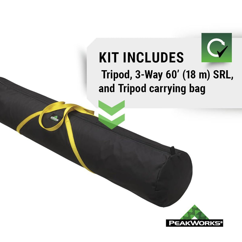Peakworks Fall Protection Rescue Kit for Confined Spaces - OSHA Approved - Includes Tripod, SRL, Bag