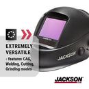 Jackson Safety 46250 Translight+ 555 Series Premium Auto Darkening Welding Helmet, 3.23" x 3.86" Viewing Area, Black
