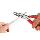 Milwaukee 48-22-6101 8-Inch Long Nose Pliers with Reaming Head and Onboard Fish Tape Pulling