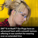 3M Ear Plugs, 200/Box, E-A-Rsoft FX 312-1260, Corded, Disposable, Foam, NRR 33, Drilling, Grinding, Machining, Sawing, Sanding, Welding, 1/Poly Bag