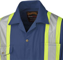 Pioneer High Visibility Safety Work Cotton Coveralls - Action Back, Elastic Waist