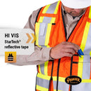 Pioneer Hi Vis FR Surveyor's Safety Vest - Flame Resistant ARC Rated - Reflective - for Men and Women - Orange