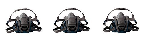 3M Rugged Comfort Quick Latch Half Facepiece Reusable Respirator 6501QL/49488, Small (3-(Pack))