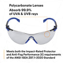3M™ Solus Protective Eyewear with Clear Scotchgard™ Anti-Fog Lens, S1101SGAF, Black/Blue, Pack of 20