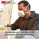 3M Disposable Particulate Cup Respirator 8293 P100 with Cool Flow Exhalation Valve, Adjustable Buckle Straps and Noseclip, Face Seal, Individually Packaged