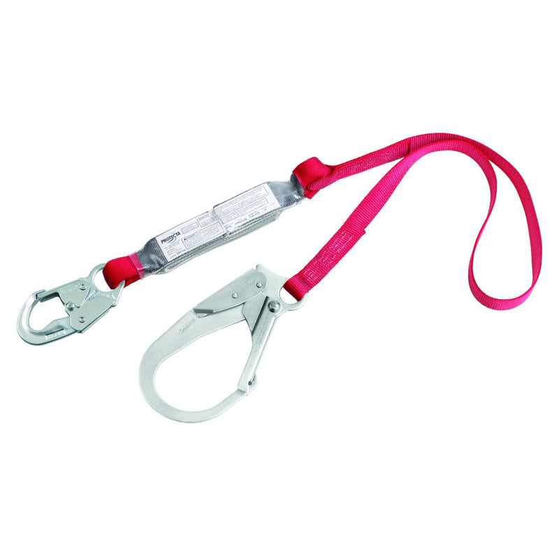 3M Protecta PRO Pack 1340125 6' Web, Snap Hook at One End, Steel Rebar at One End, 310 lb. Capacity, Red/Gray