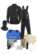 Enespro ArcGuard, CAT 2, 12 Calorie, Ultrasoft Arc Flash Suit Kit with Short Coat and Bib Overall, Face Shield