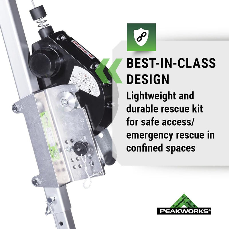 Peakworks Fall Protection Rescue Kit for Confined Spaces - OSHA Approved - Includes Tripod, SRL, Bag