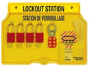 Master Lock French/English 4-Padlock Capacity Lockout Station with Cover, Includes 4 Aluminum Padlocks