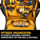 DEWALT Tool Backpack - Ergonomic, 43 Pockets, Water Resistant Compartment (DWST560102)