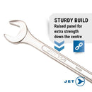 JET Jumbo Combination Wrench Set - SAE Raised Panel Wrenches - 10 Pieces