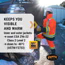 Pioneer Winter 7-in-1 Parka Jacket – High Vis Waterproof Jacket With Detachable Hood – Black Reflective Rainwear