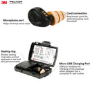 3M PELTOR TEP-200 Tactical Earplug Kit, NRR 23dB, Rechargeable, Noise Reduction, Construction, Law Enforcement black