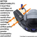 3M Respirator Cartridge, Secure Click D8006 Cartridge for Multi-Gas Vapors, Ammonia, Methylamine or Formaldehyde, NIOSH Approved, Dual-Flow for Greater Breathability and Comfort, One Pair