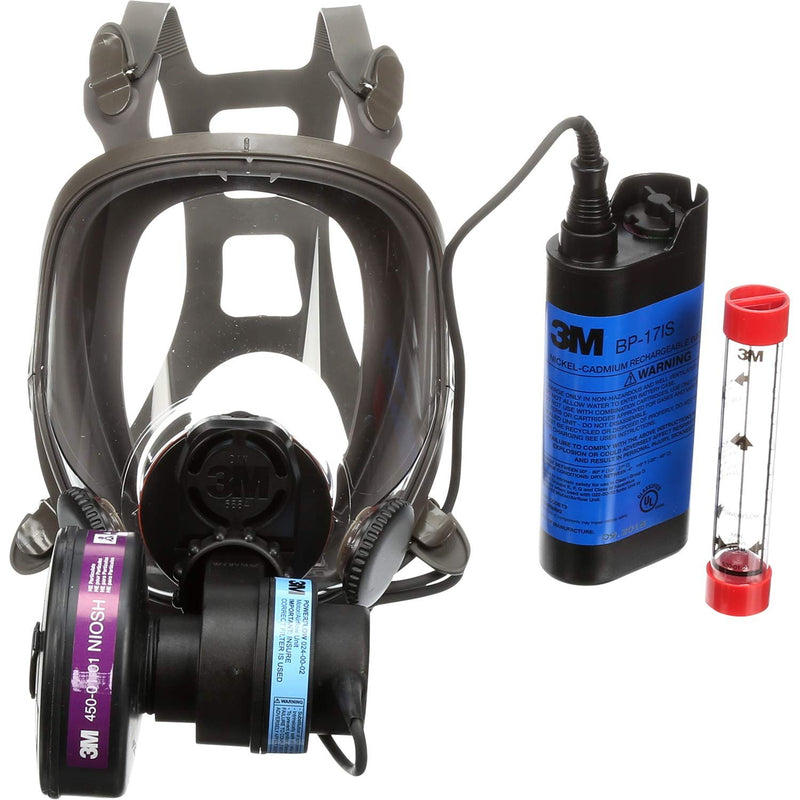 3M Powerflow 6900PF Large Face-Mounted Powered Air Purifying Respirator (PAPR), Respiratory Protection, NiCd Rechargeable Battery, Large Size