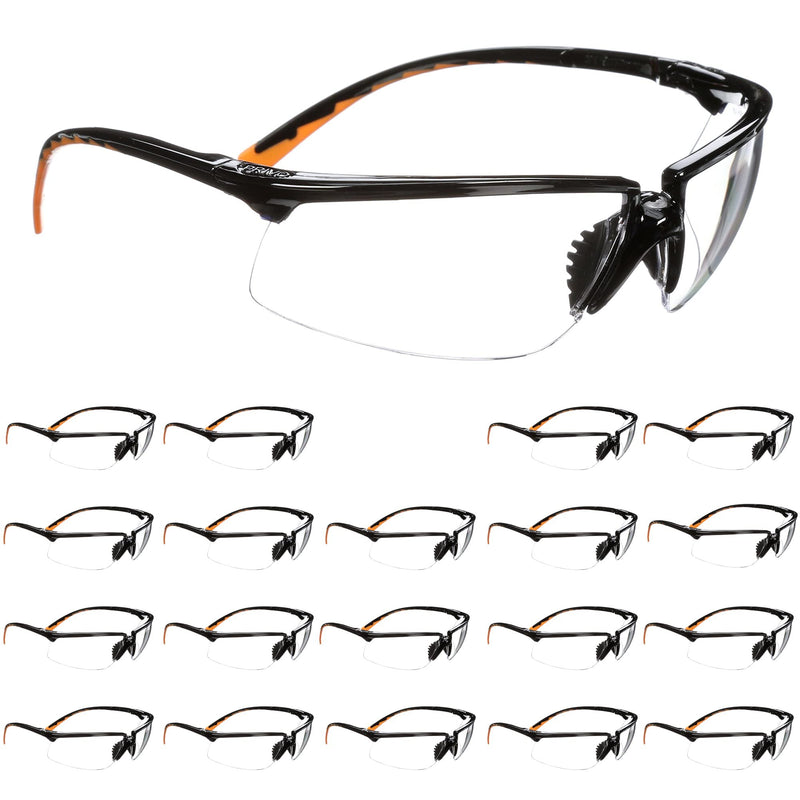 3M Safety Glasses, Privo, 20 Pack, ANSI Z87, Anti-Fog Clear Lens, Black Frame, European Style