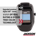 Jackson Safety Insight Variable Auto Darkening Welding Helmet, HaloX, ADF, Black
