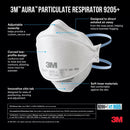 3M Aura N95 Particulate Respirator N95 Mask 9205PP-10-DC, 10 Masks