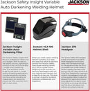 Jackson Safety Insight Variable Auto Darkening Welding Helmet, HaloX, ADF, Black