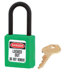 Lockout Padlock, Keyed Alike, Green, 1/4 in, PK6