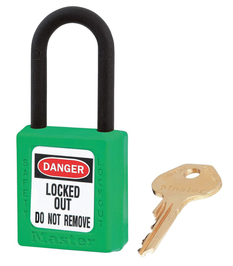 Lockout Padlock, Keyed Alike, Green, 1/4 in, PK6