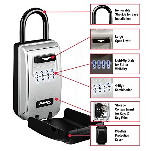 Master Lock 5401D Select Access Wall-Mounted Key Storage Box with Set-Your-Own Combination Lock