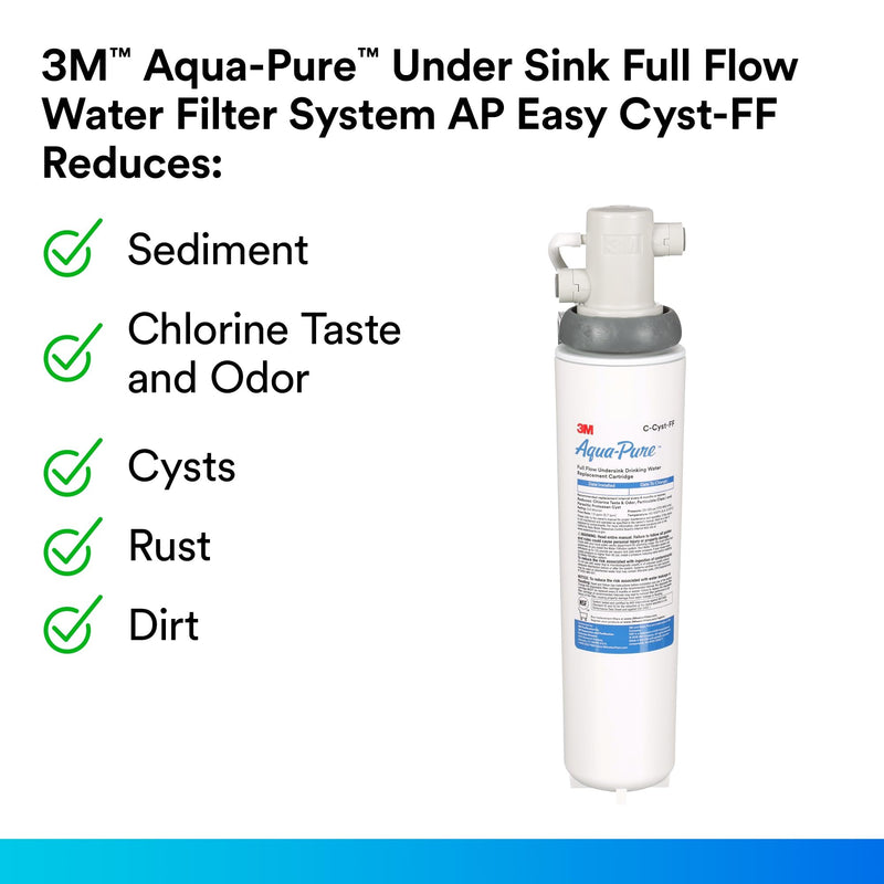 3M Aqua-Pure Under Sink Full Flow Water Filter Residential System Cyst-FF