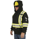 Pioneer V2570470U Hi-Vis Flame Resistant Zip-Style Heavyweight Cotton Safety Hoodie - Black (3XL)