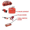 Master Lock S1900VE410 Deluxe Valve & Electric Lockout Station, Includes 6 Zenex Padlocks, Yellow