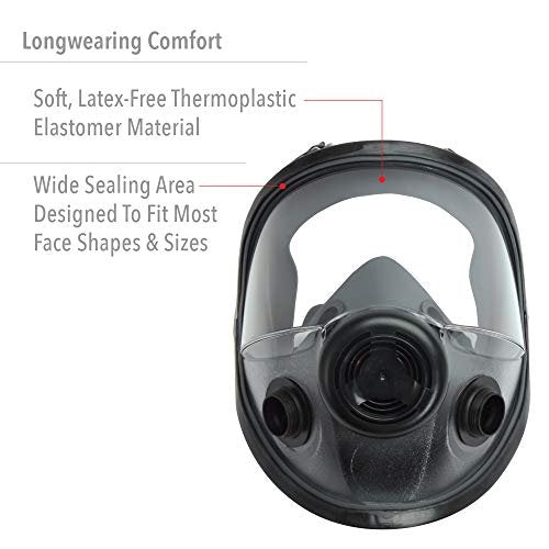 North Safety Full Face Piece, Medium/Large 54001