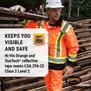 Pioneer Hi Vis Heavy Duty Waterproof Safety Jacket -All Seasons 300D Trilobal Ripstop Coat - Hi-Vis Orange