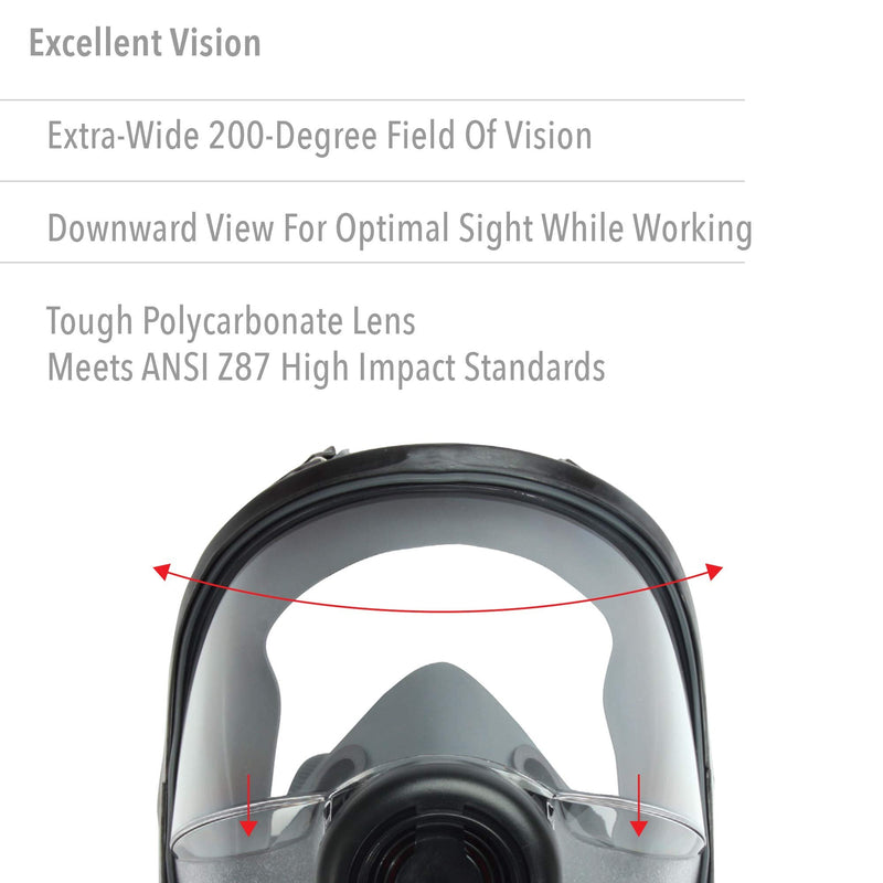North by Honeywell 068-54001 Series 5400 Full Facepiece Respirator, Medium/Large