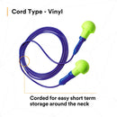 PK/400 Pairs: 3M E-A-R Push-Ins Corded Earplugs 318-1001